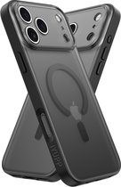 Coque IYUPP compatible avec iPhone 17 Pro - Compatible MagSafe - Coque arrière antichoc - Zwart mat transparent