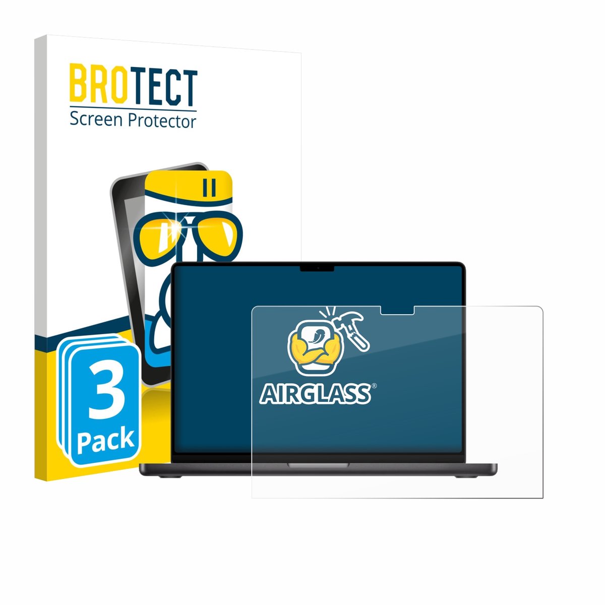 Screenprotector 3 Stuks voor Apple MacBook Pro 14" M5 2026 Beschermglas transparant