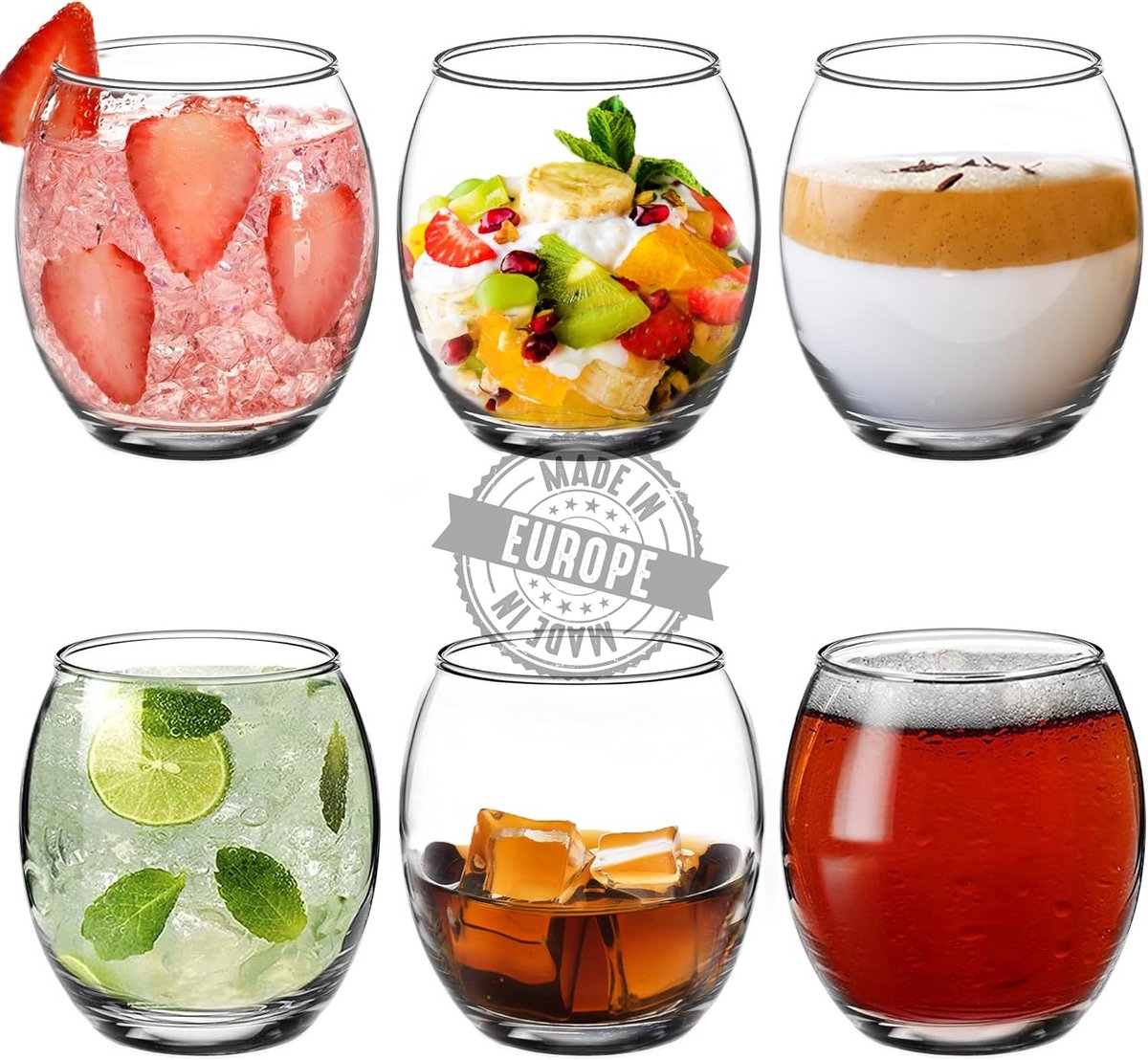 Set van 6 Luxe Tumblers voor Elke Gelegenheid - 410ml Water- en Whiskeyglazen