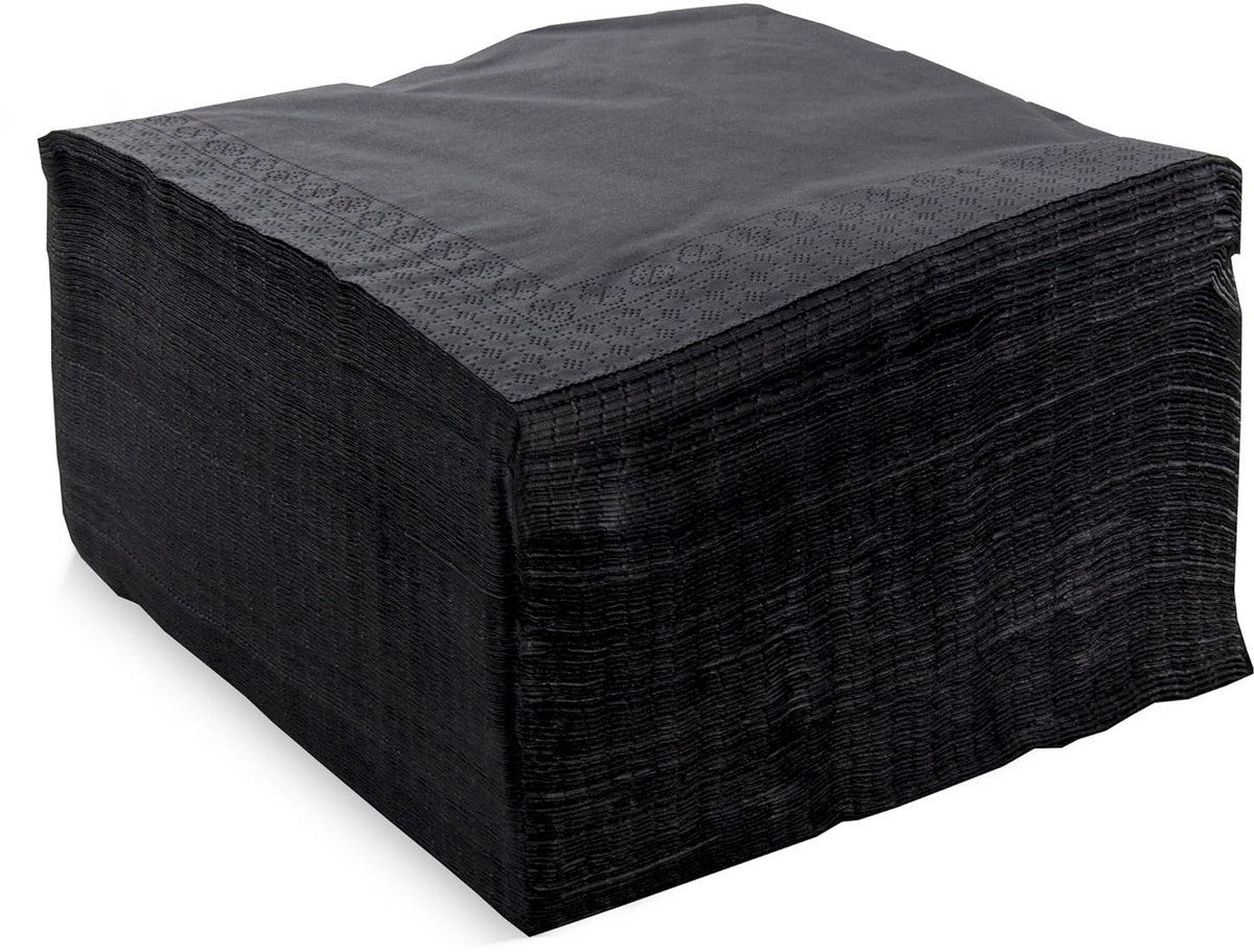 Elegante zwart 2-laags papieren servetten 40 x 40 cm - 100 stuks