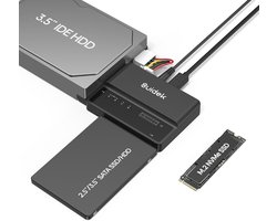 SUIDEK NVMe M.2 to SATA Adapter, USB 10Gbps Hard Disk Reader, NVMe, SATA and IDE adapter, SSD Enclosure supports (M-key and M+B-key), all sizes M.2 SSD, 2.5/3.5″ SATA SSD HDD and 3.5″ IDE HDD
