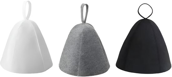 PolkaHome® 3 stuks Saunahoed, Sauna muts Saunahoeden Sauna Accessoires Wollen Vilten Saunakap voor Mannen en Vrouwen Thuis Sauna Stoomkap voor Stoomkamer