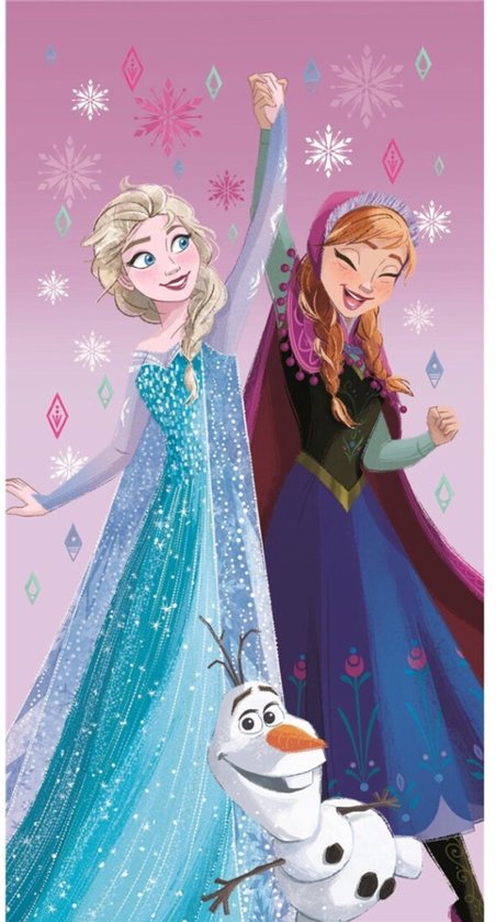 Frozen handdoek polyester Roze 70x140cm