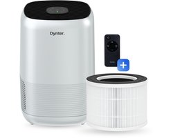 Dynter AirPure Plus - Luchtreiniger - Air Purifier - Stil & Krachtig - CADR 260 m³/h - Verwijdert stof, pollen en geurtjes - Automatische stand - HEPA 13 filter & koolstoffilter - Slaapstand - Voor slaapkamer, woonkamer en kantoor (PA244)