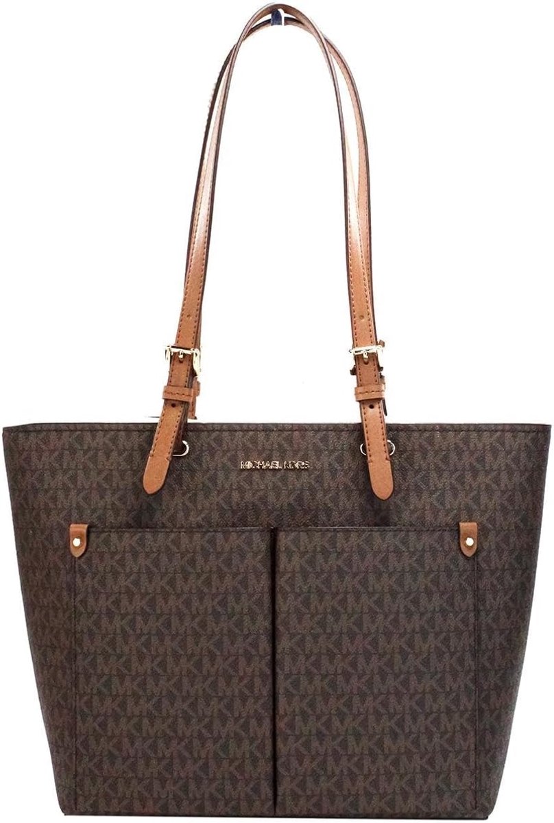 Dames Tote Bag Medium met Dubbele Zak - Tijdloze Leersoort