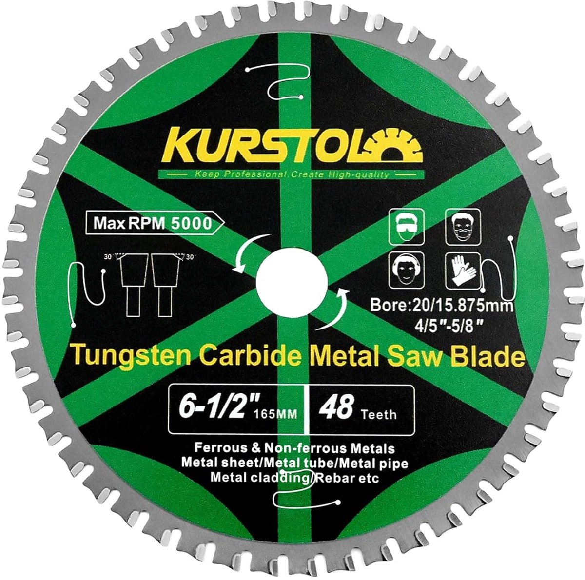 Cirkelzaagblad voor metaal 184 x 15,875 mm - 48T doorslijpschijf voor staal en ferrometalen