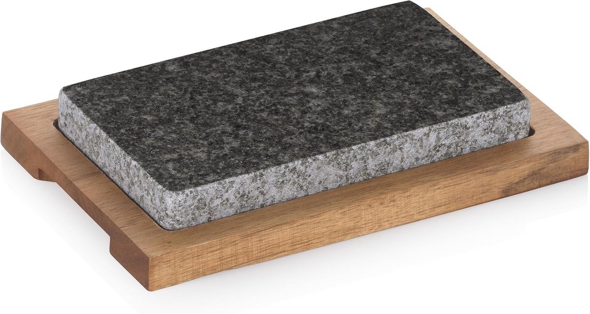 Bakplaat van Acacia Hout 24 x 16 x 4 cm - Bruin/Grijs