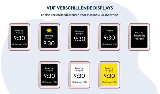 BBrain Sprekende Kalenderklok | Gesproken herinneringen | Natuurlijke stem | Zelf herinneringen inspreken | Medicatie alarm | Rood