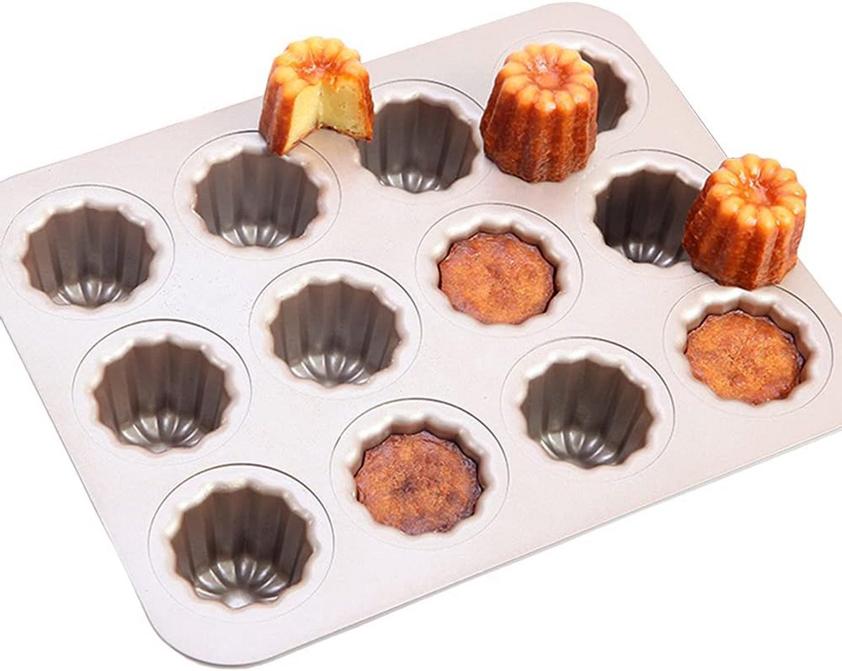 Mini Bakvormen voor Cannelés en Muffins, Antiaanbak, Perfect voor Cupcakes