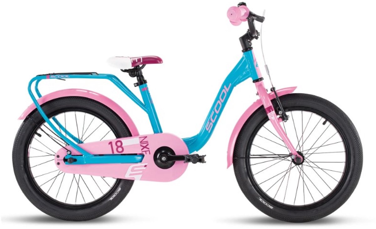S’COOL niXe 18 inch Kinderfiets Ocean/Pink