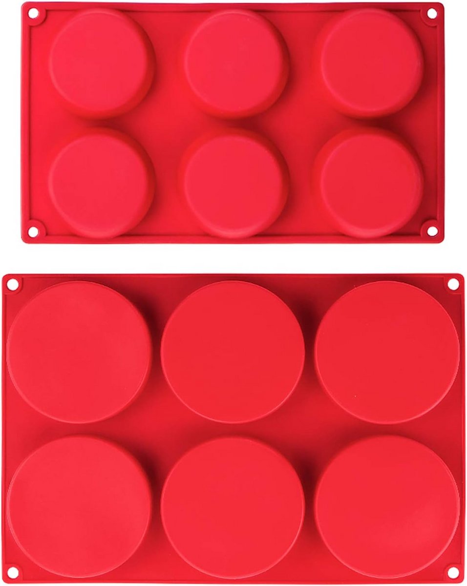 Siliconen mallen voor ronde cake, muffin en vla - Set van 2 - 3 inch en 4 inch