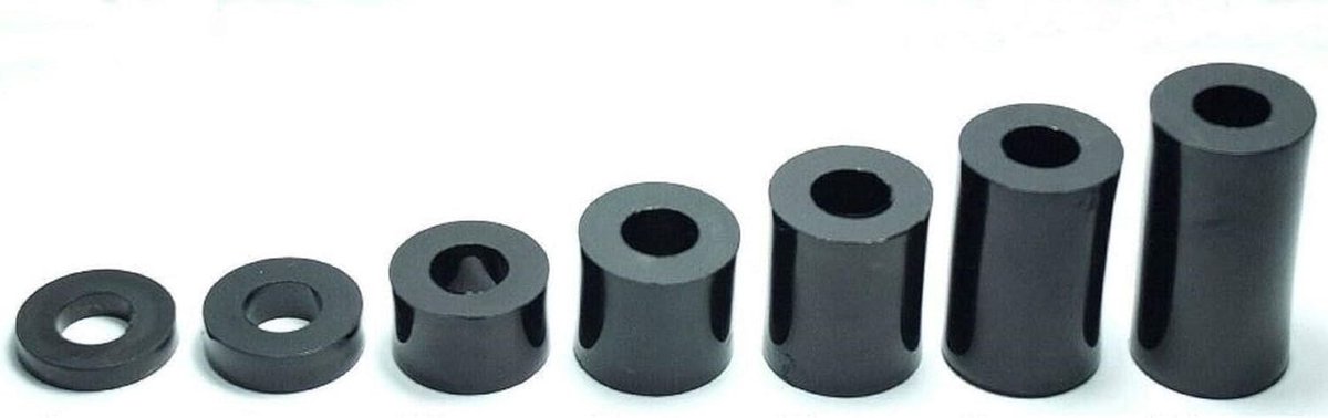 Afstandhouders Kunststof M6 - 10 Stuks onderlegschijven 2 mm tot 30 mm met ronde behuizing