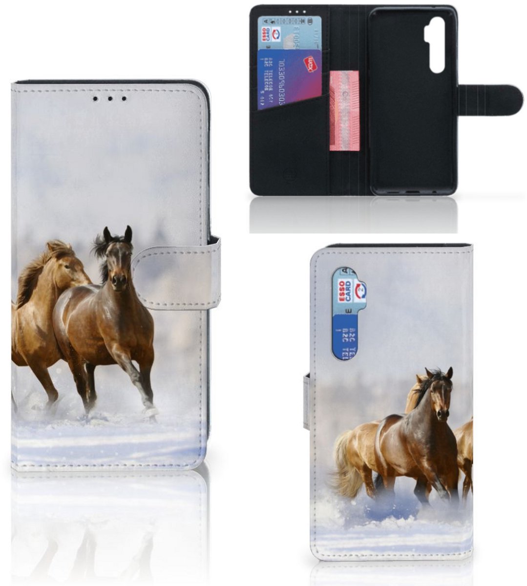 Xiaomi Mi Note 10 Lite Telefoonhoesje met Pasjes Paarden