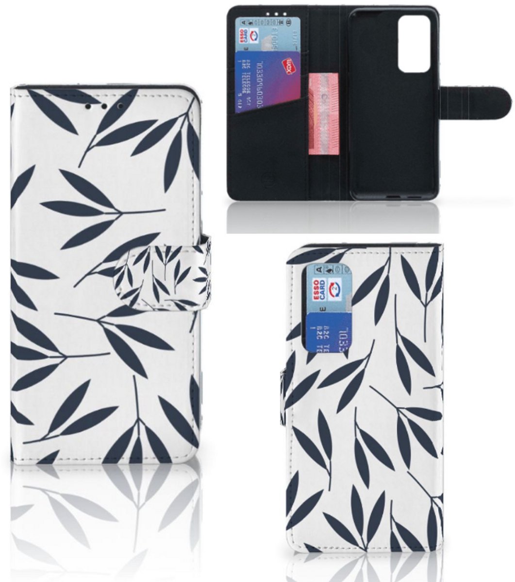 Huawei P40 Hoesje Leaves Blue
