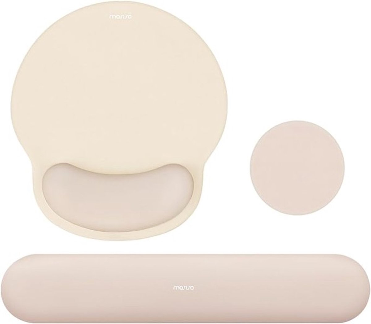 Ergonomische polssteunset voor toetsenbord en muismat met antislip basis