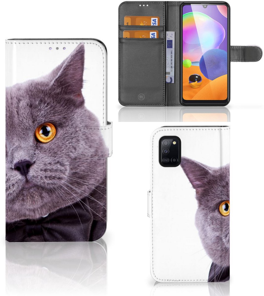 Samsung Galaxy A31 Telefoonhoesje met Pasjes Kat