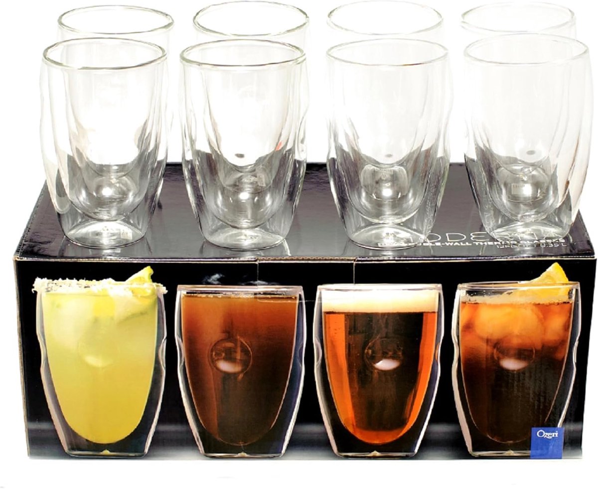 Dubbelwandige Drinkglazen Set van 8 - Hitte- en Condensatiebestendig Glaswerk