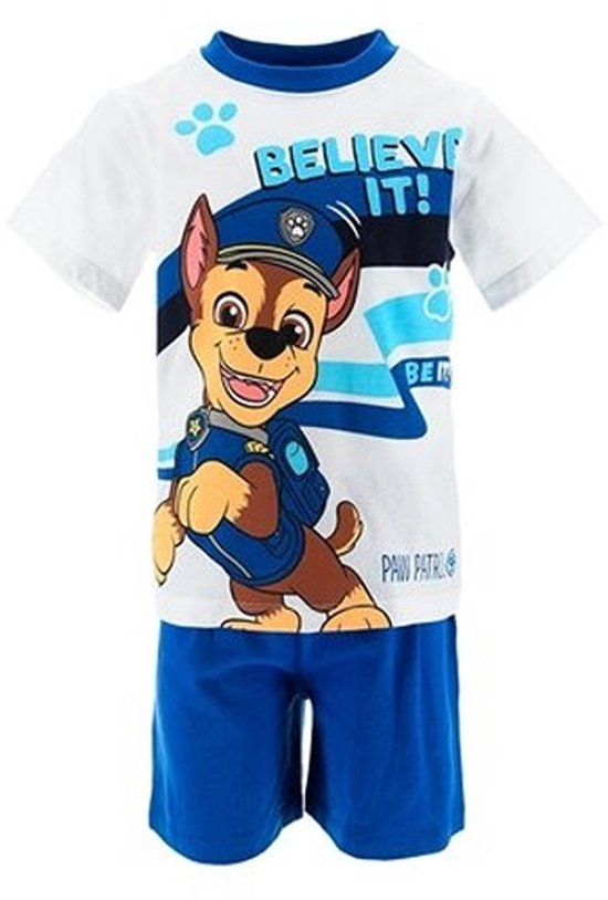 PAW PATROL Patrulla Canina Jungen Schlafanzug | Der Mighty Film Pyjamas Für Jungs | Marshall, Chase Und Skye PJs Für Kinder | Offizielles Filmmaterial Blau | 92