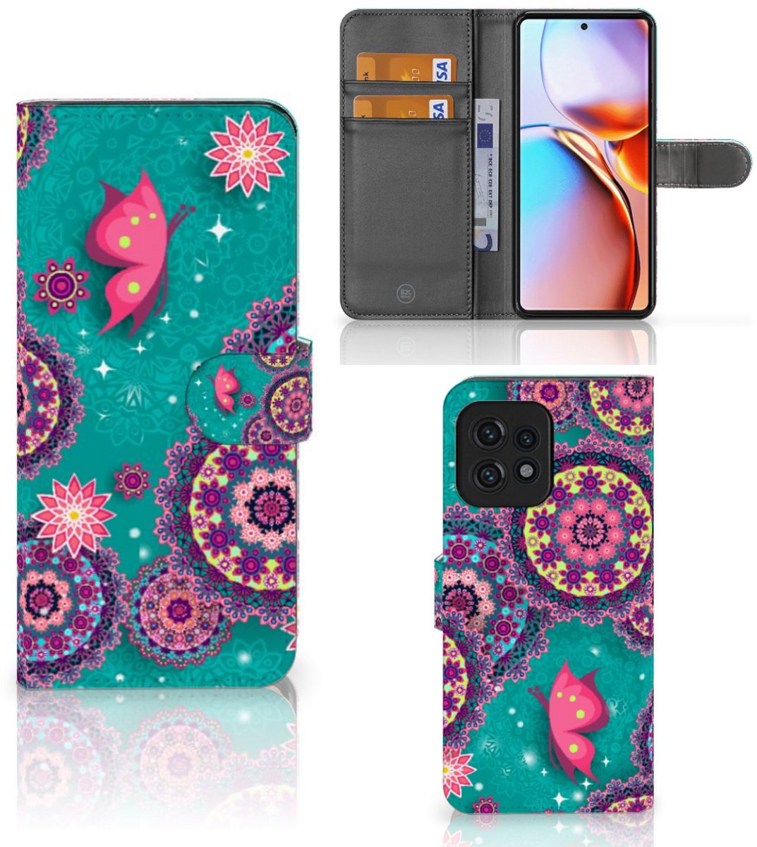Motorola Edge 40 Pro Hoesje Cirkels en Vlinders