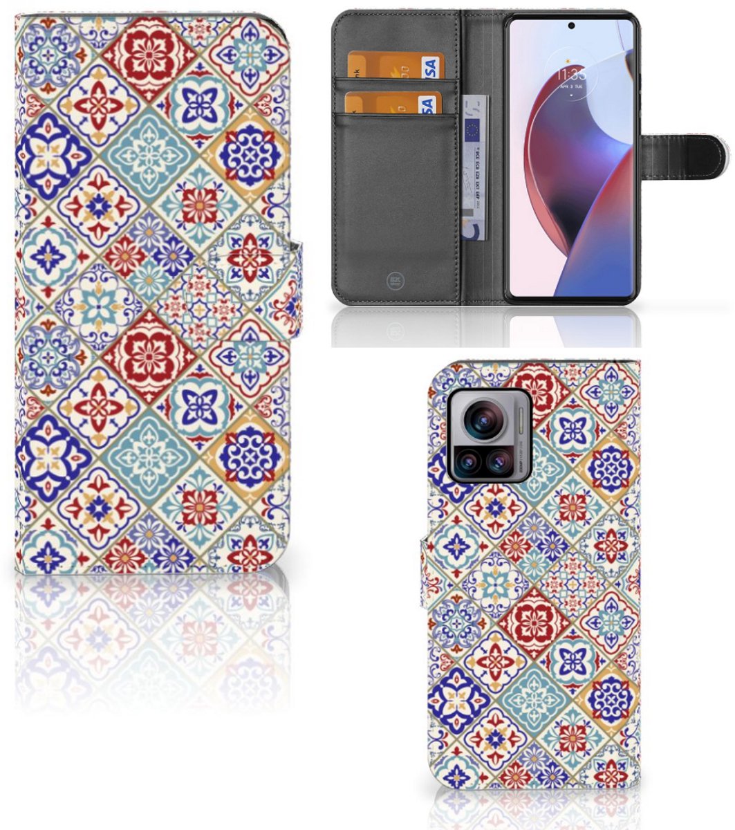 Motorola Edge 30 Ultra Bookcase Tiles Color