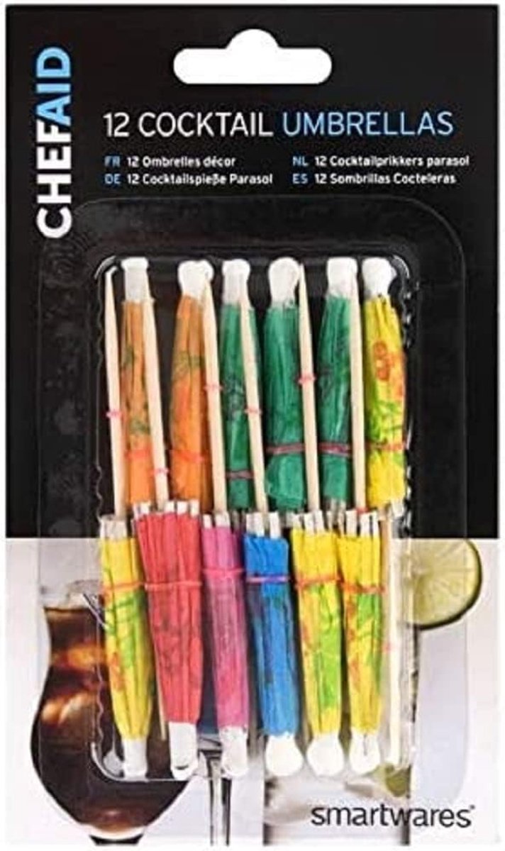 Set van 12 Kleurrijke Cocktailparapluutjes voor Feesten en Vieringen