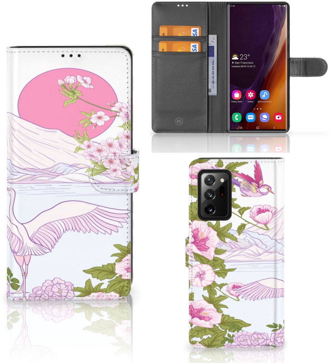 Samsung Galaxy Note20 Ultra Telefoonhoesje met Pasjes Bird Standing