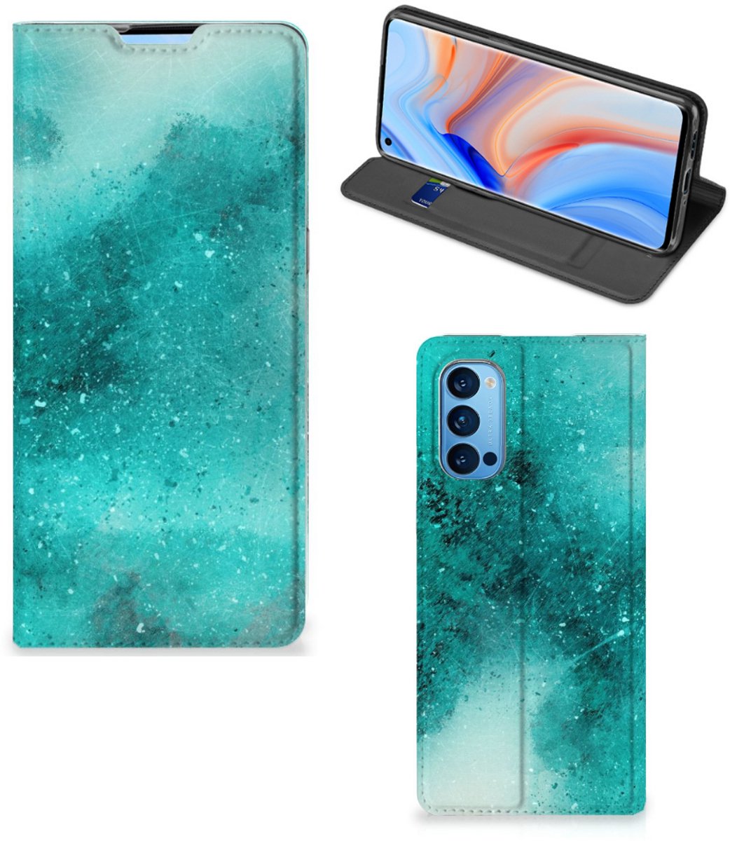 Bookcase OPPO Reno4 Pro 5G Painting Blue