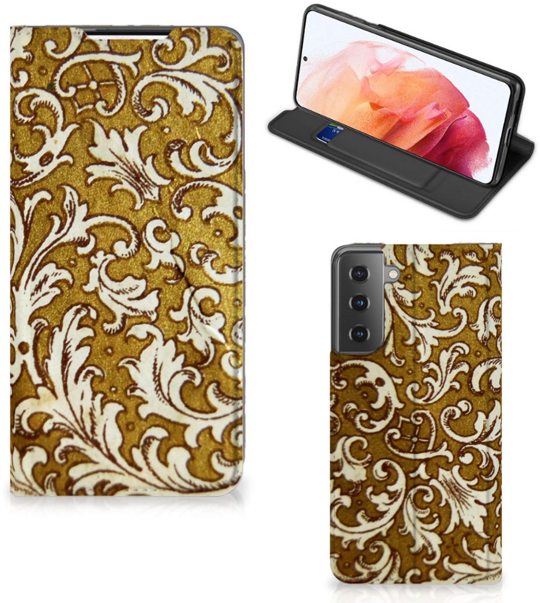 Telefoon Hoesje Samsung Galaxy S21 Barok Goud