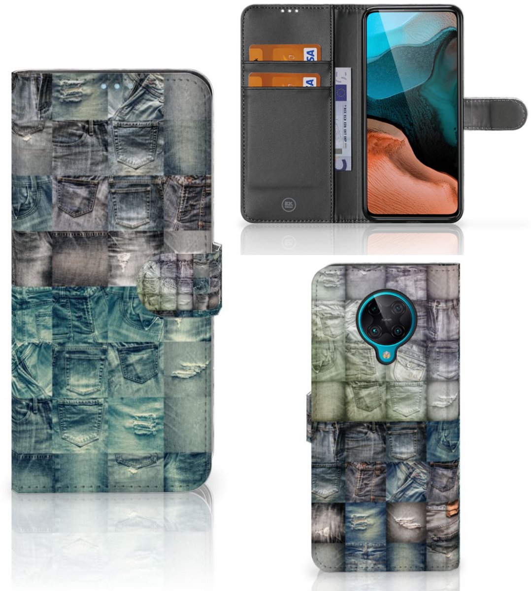 Wallet Case met Pasjes Xiaomi Poco F2 Pro Spijkerbroeken