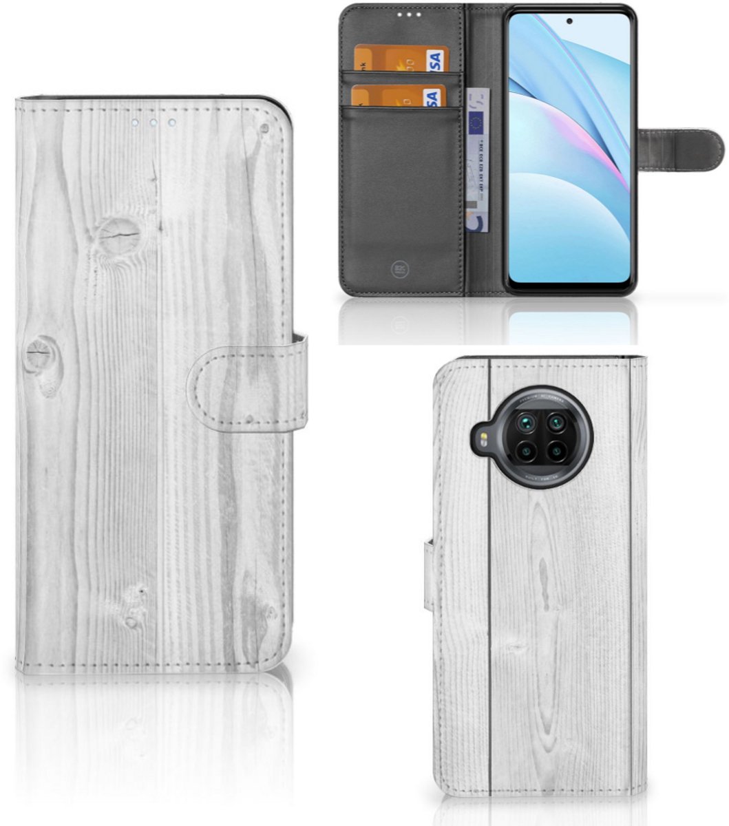 Xiaomi Mi 10T Lite Book Style Case White Wood