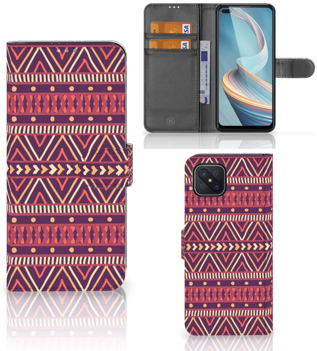 OPPO Reno4 Z Telefoon Hoesje Aztec Paars