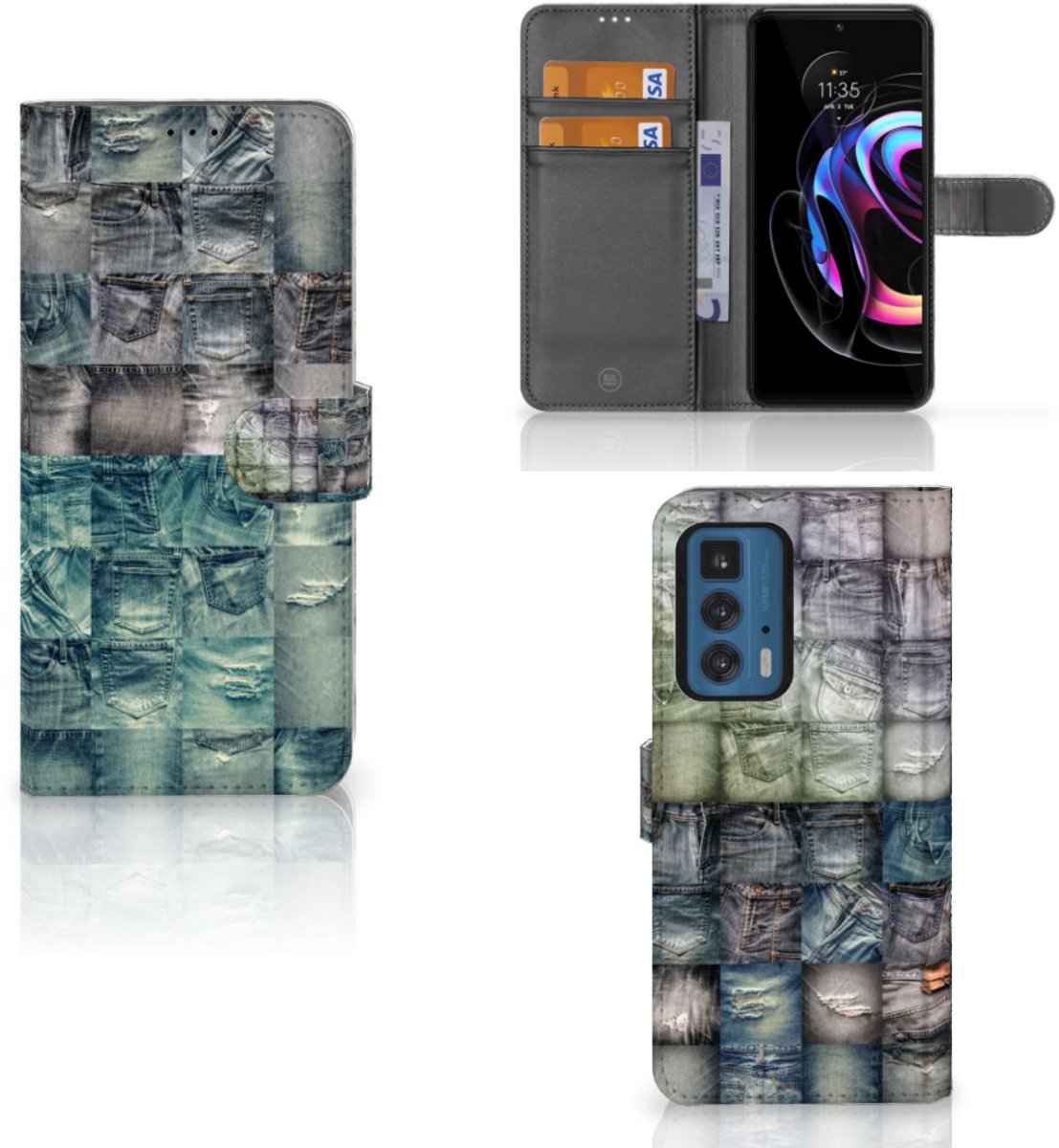Wallet Case met Pasjes Motorola Edge 20 Pro Spijkerbroeken