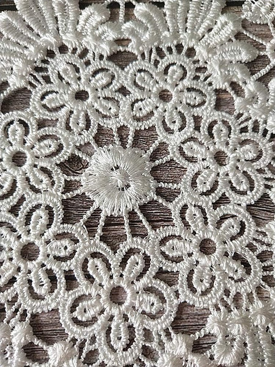 Handgemaakte Kanten Tafelset - 3 Stuks Witte Dekens van Katoen (25 cm/30 cm/36 cm)