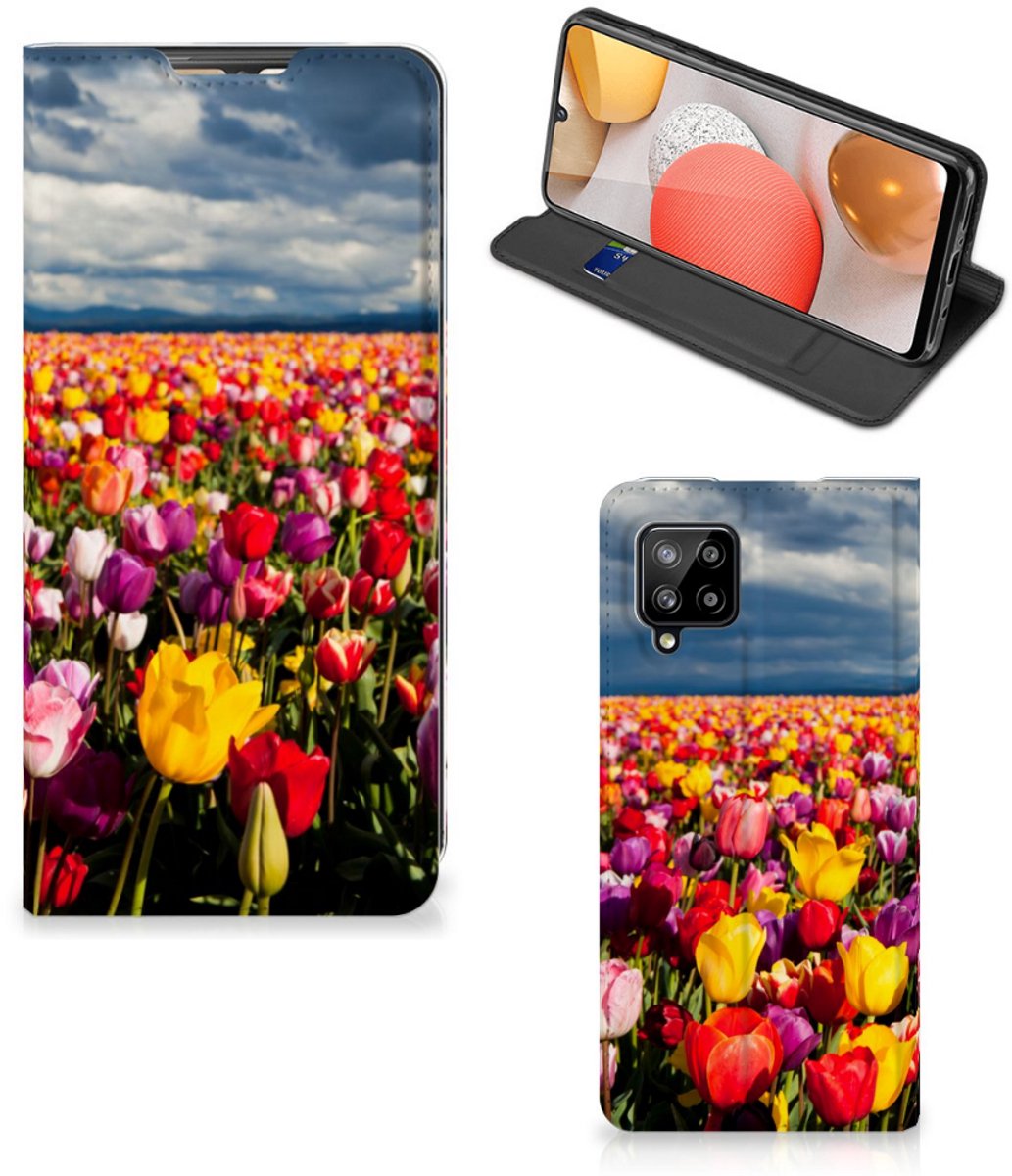 Book Case voor Samsung Galaxy A42 Smart Cover Tulpen