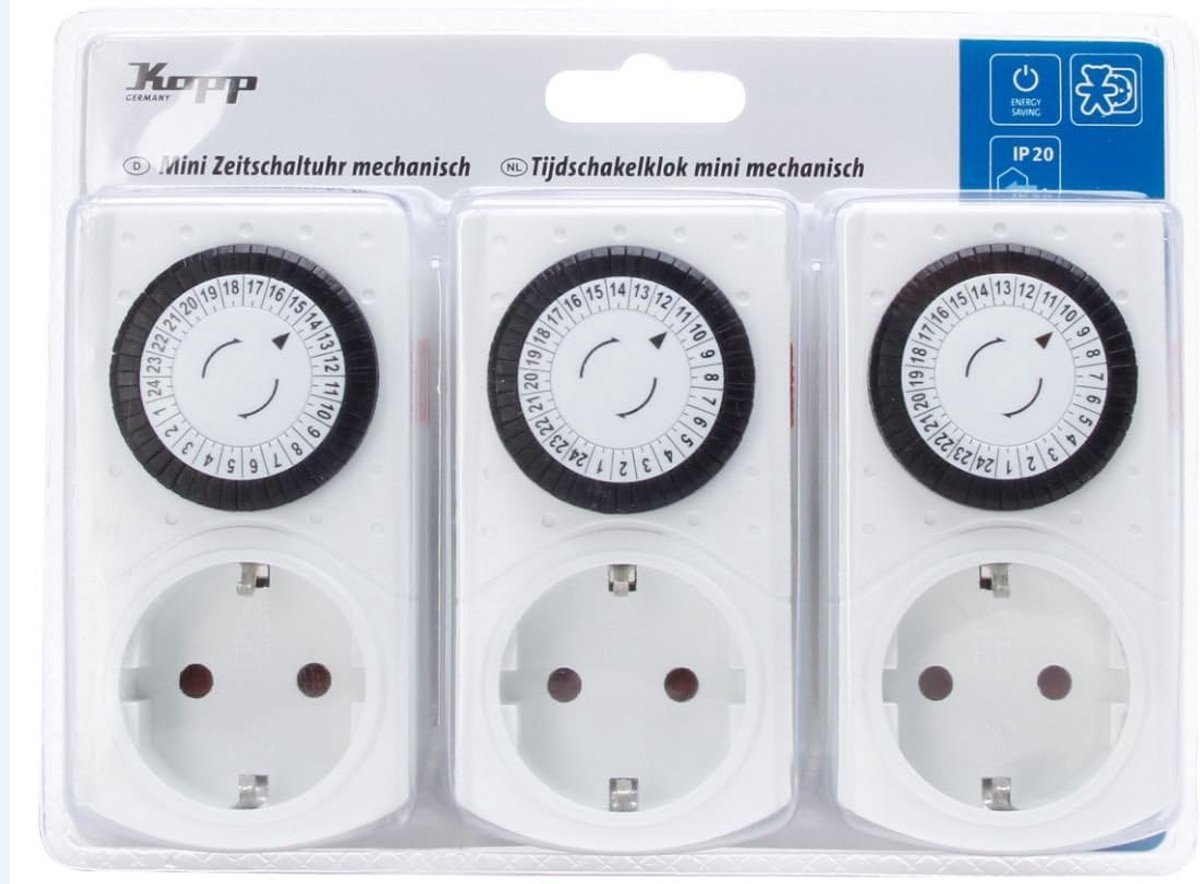 Tijdschakelklok Elektronisch 3X Wit – Perfect voor Huisinstallaties