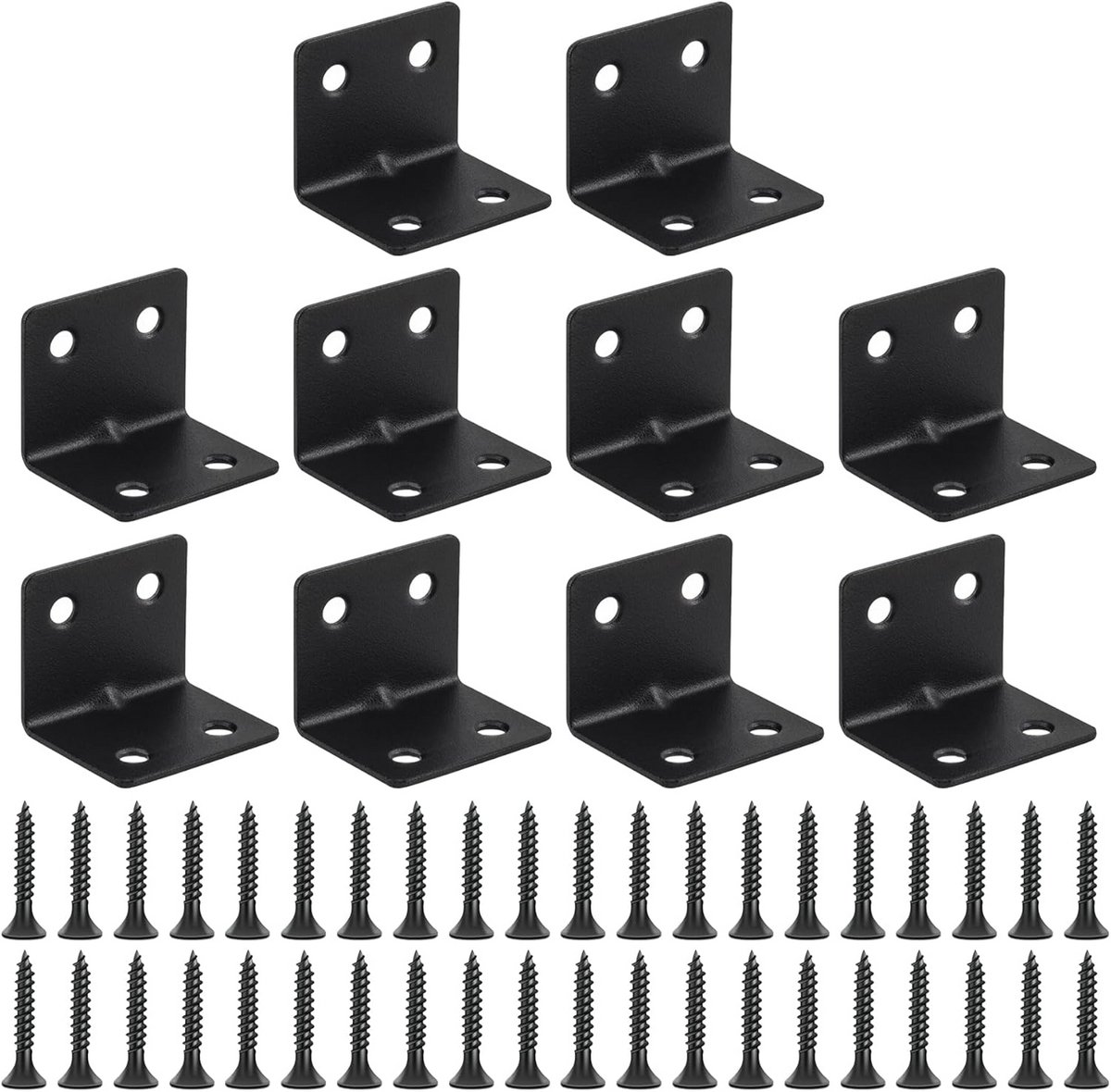 Hoekverbinder 10 stuks RVS, 31 x 31 x 38 mm Metalen Hoeken voor Meubelverbindingen - Zwart