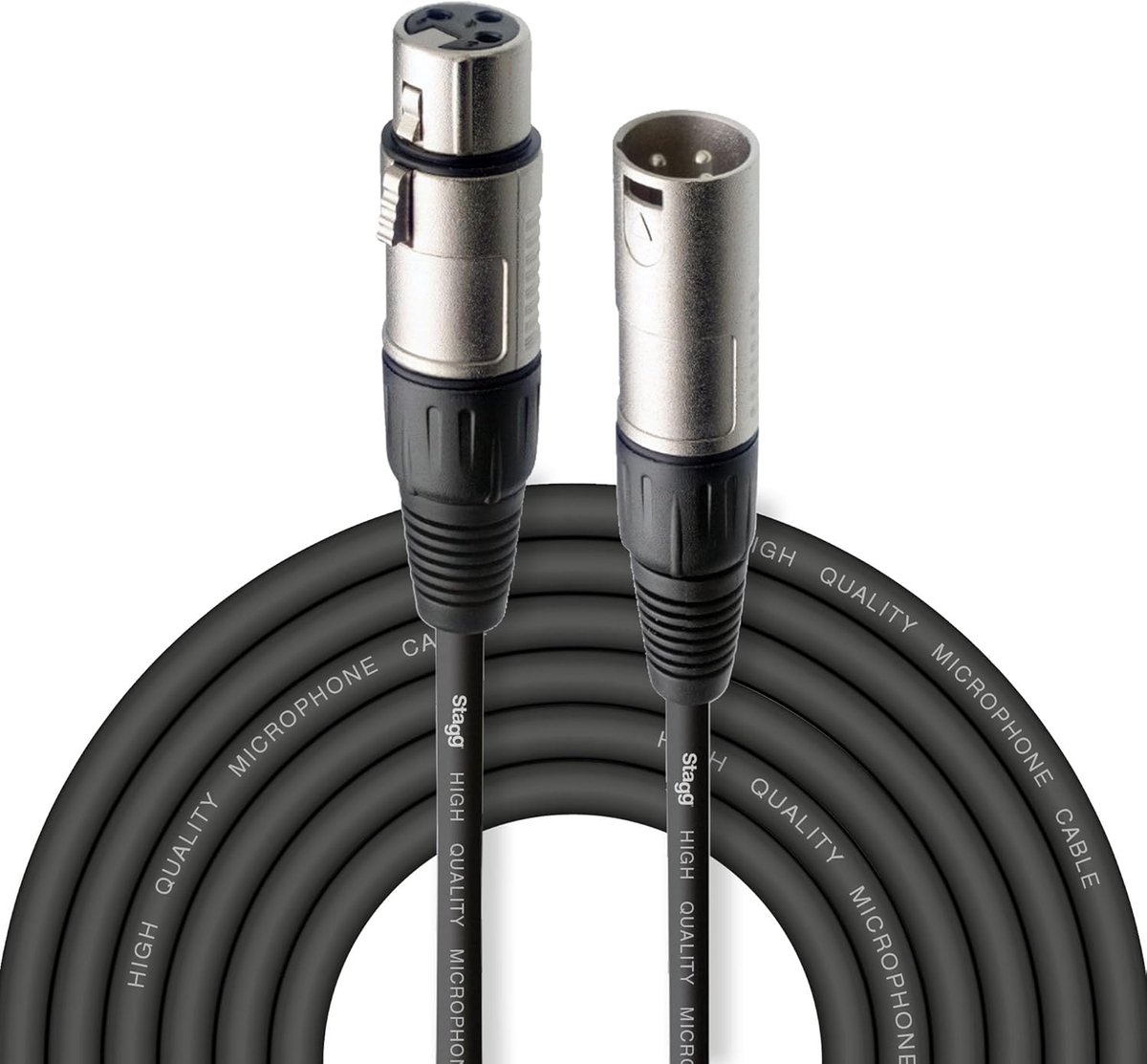 6 meter lange XLR microfoon naar mixerkabel - zwart