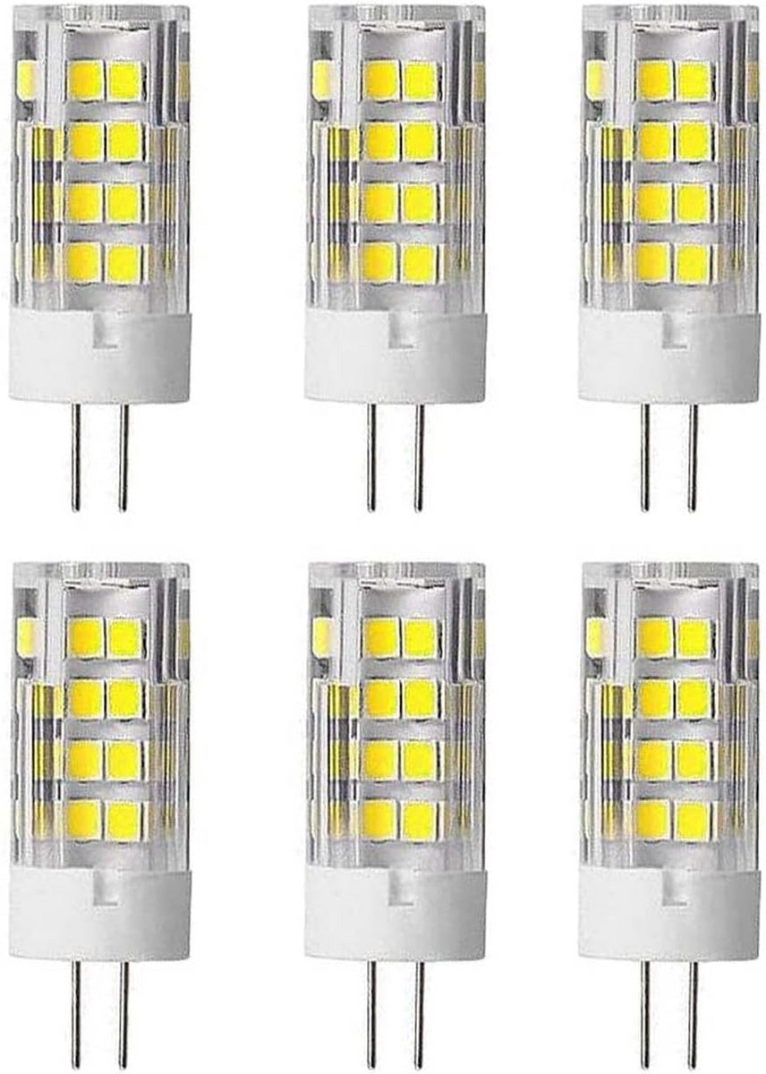 6-Pack G4 LED Lampjes 5W 12V AC/DC Koud Wit 6000K 500LM Vervangt 50W Halogeen