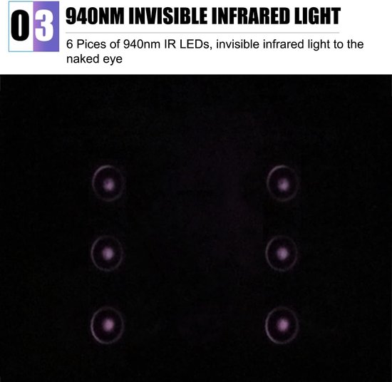Onzichtbare 940nm Infrarood Verlichting voor Nachtzicht Beveiligingscamera - Waterdicht IP65 — afbeelding 4