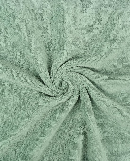 Tissu Éponge Velours Wellness Bamboe Vert Ancien – 40% Bamboe / 40% Katoen – 150 cm de Large – 290 g/m² – Tissu Éponge au Mètre