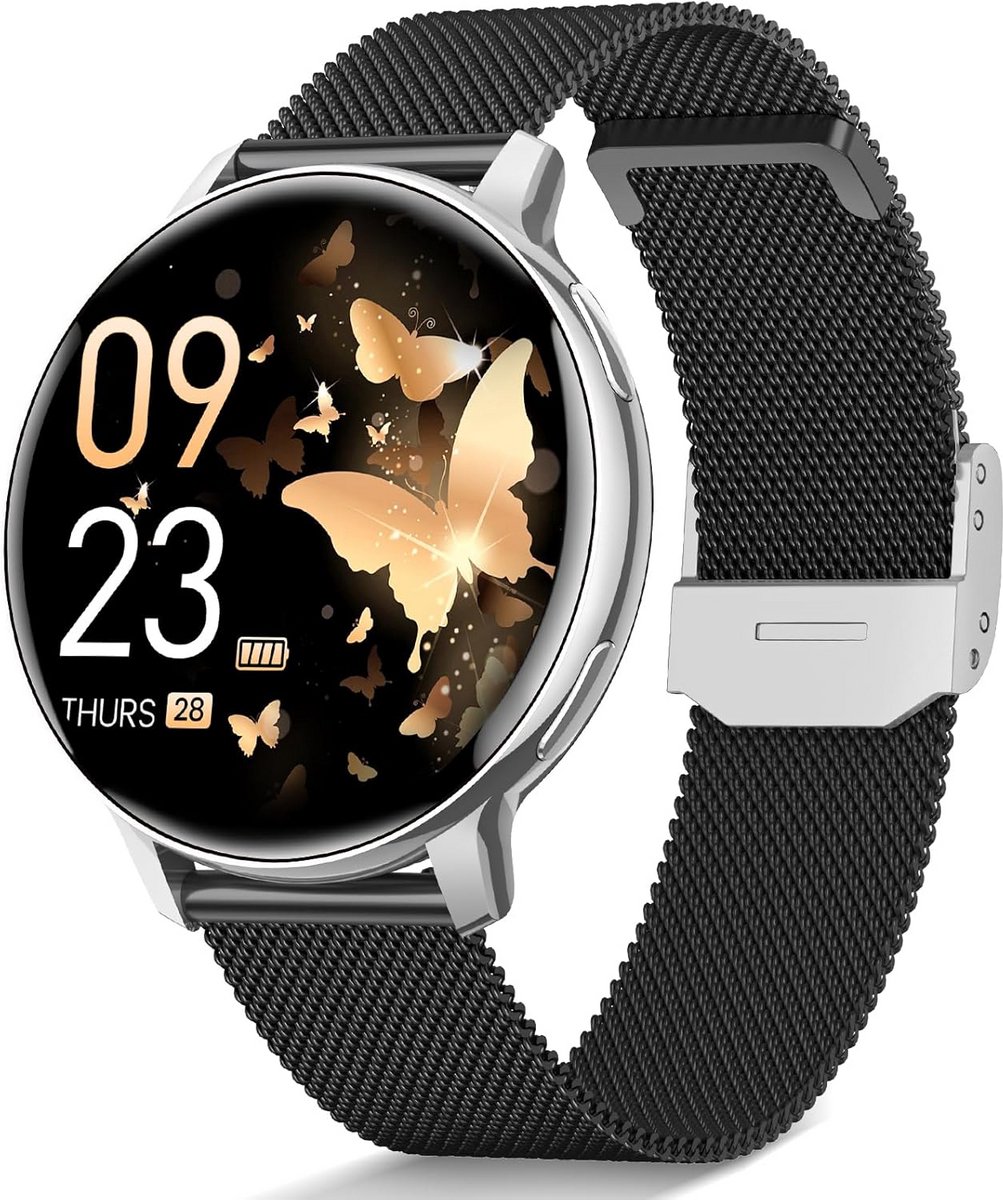 Smartwatch Dames Zwart met Fitness Tracker en Hartslagmeter
