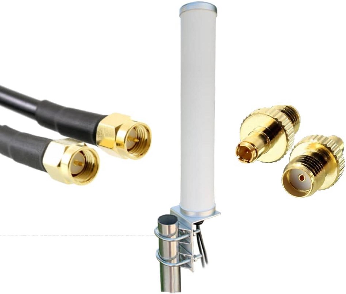 Waterdichte Omni-directionele 4G/5G High Gain Buitenantenne met Lage Loss Kabel en Adapters