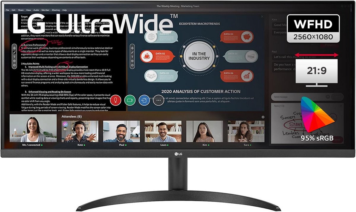 34 inch UltraWide Full HD Monitor 21:9 IPS met HDR10 en FreeSync