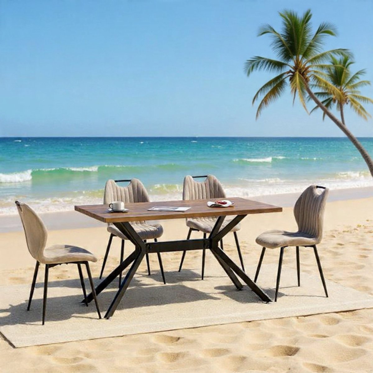 SkandiLux Comfort Eetkamerstoelen - Set van 4 - Gestoffeerd - Metalen Poten - Scandinavisch Design - Ergonomisch en Duurzaam - Ideaal voor Eetkamer, Keuken en Woonkamer Casa Serena – Afmetingen op ...