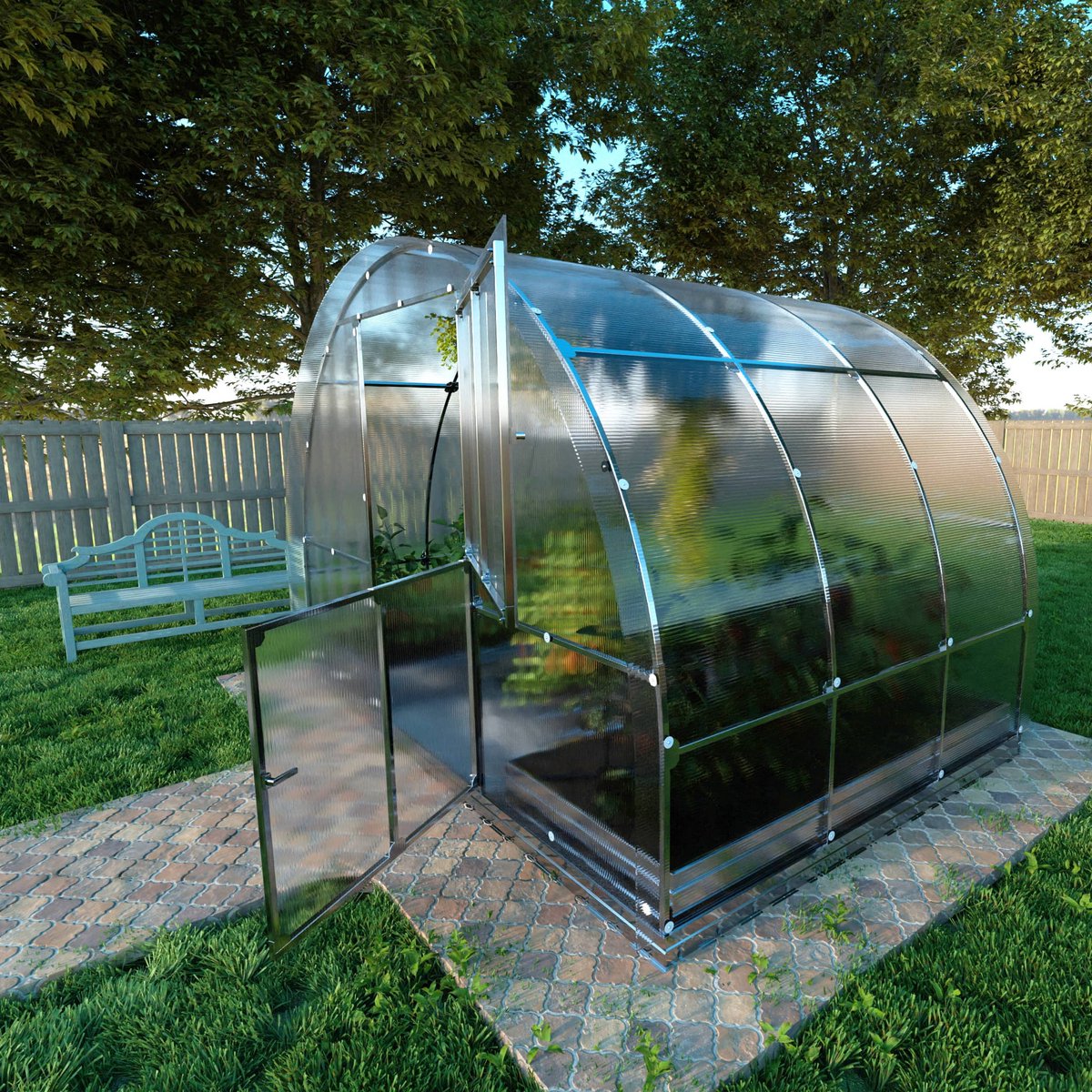KLASIKA TUBE Tuinkas - 3 x 2 m (6 m²) - 4 mm Dikte - Kweekkas - Polycarbonaat afdekking