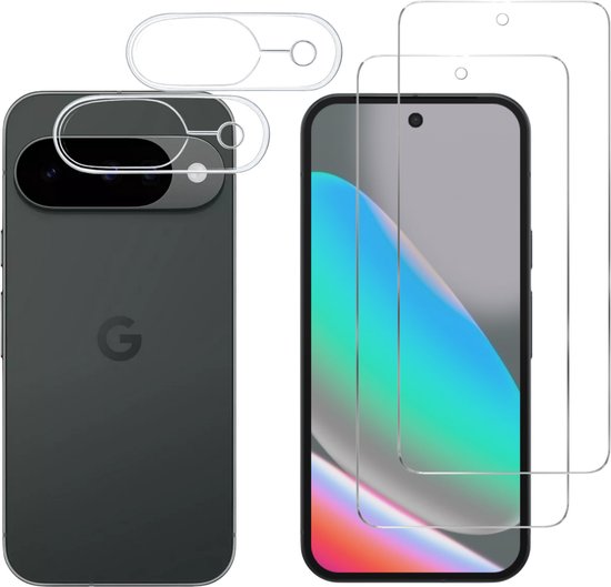 Telefoonhoesje met 3 camera's en een glazen schermprotector