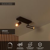 Lucide GRADO - Plafondspot (Plafondlamp) - 2xGU10 (MR11) - Grijs ijzer