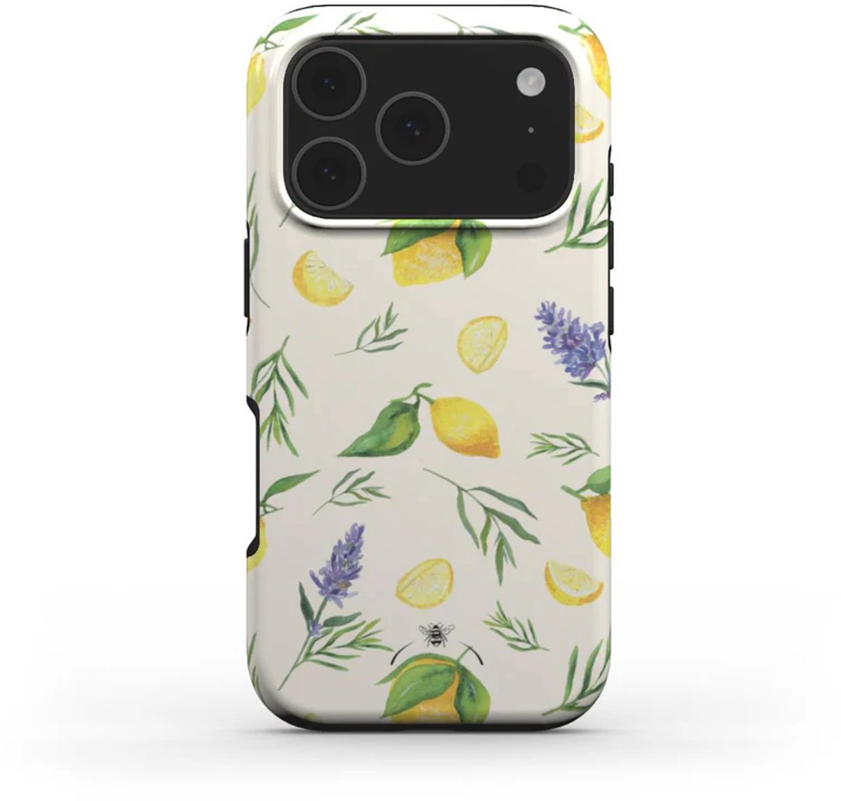 Honeybee Living Lente Telefoonhoesje - Citroen & Lavendel - iPhone 17 Pro Max Premium 2‑laag