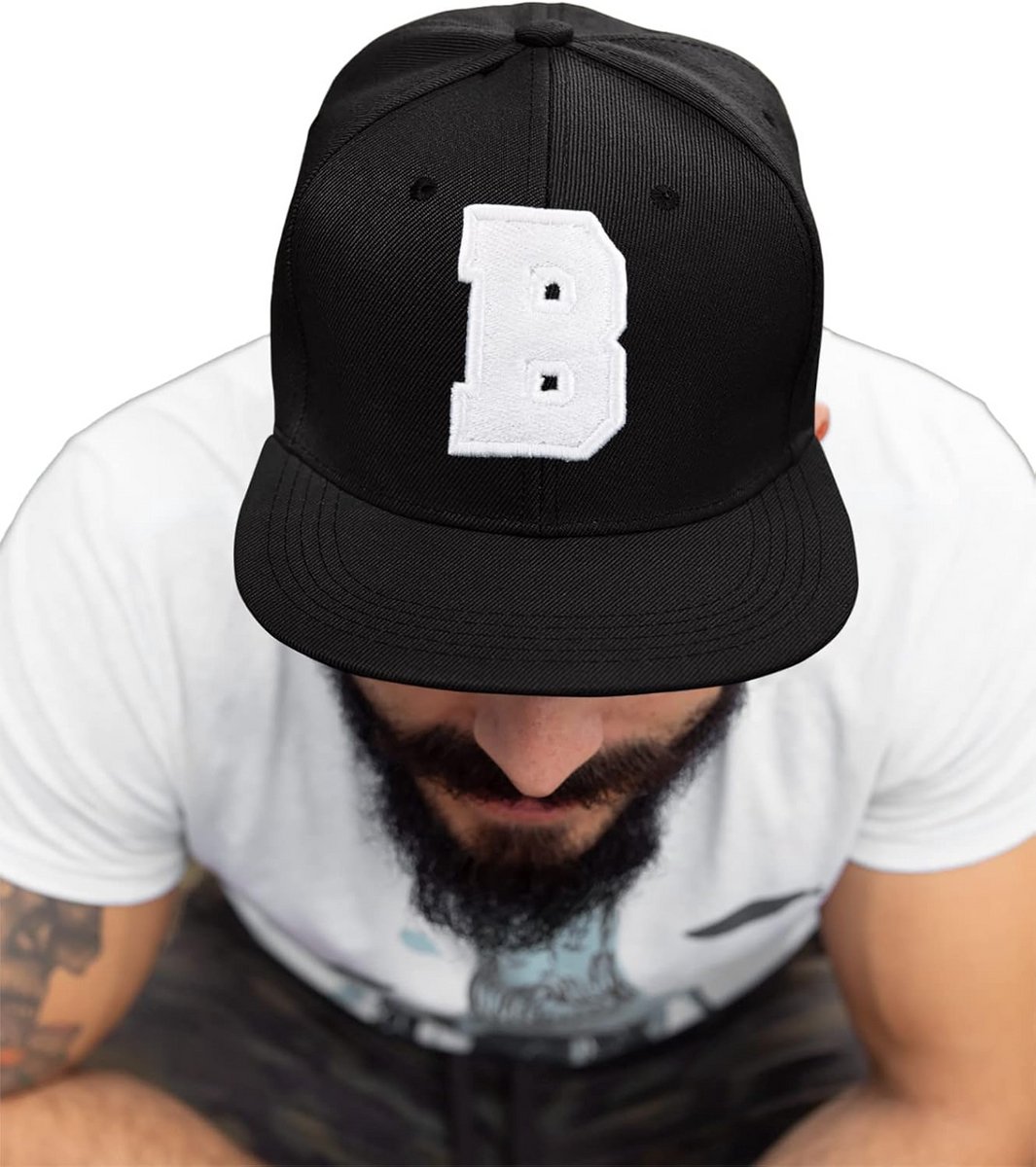 Snapback Pet met Verstelbare Sluiting en Geborduurde Letter (A tot Z)