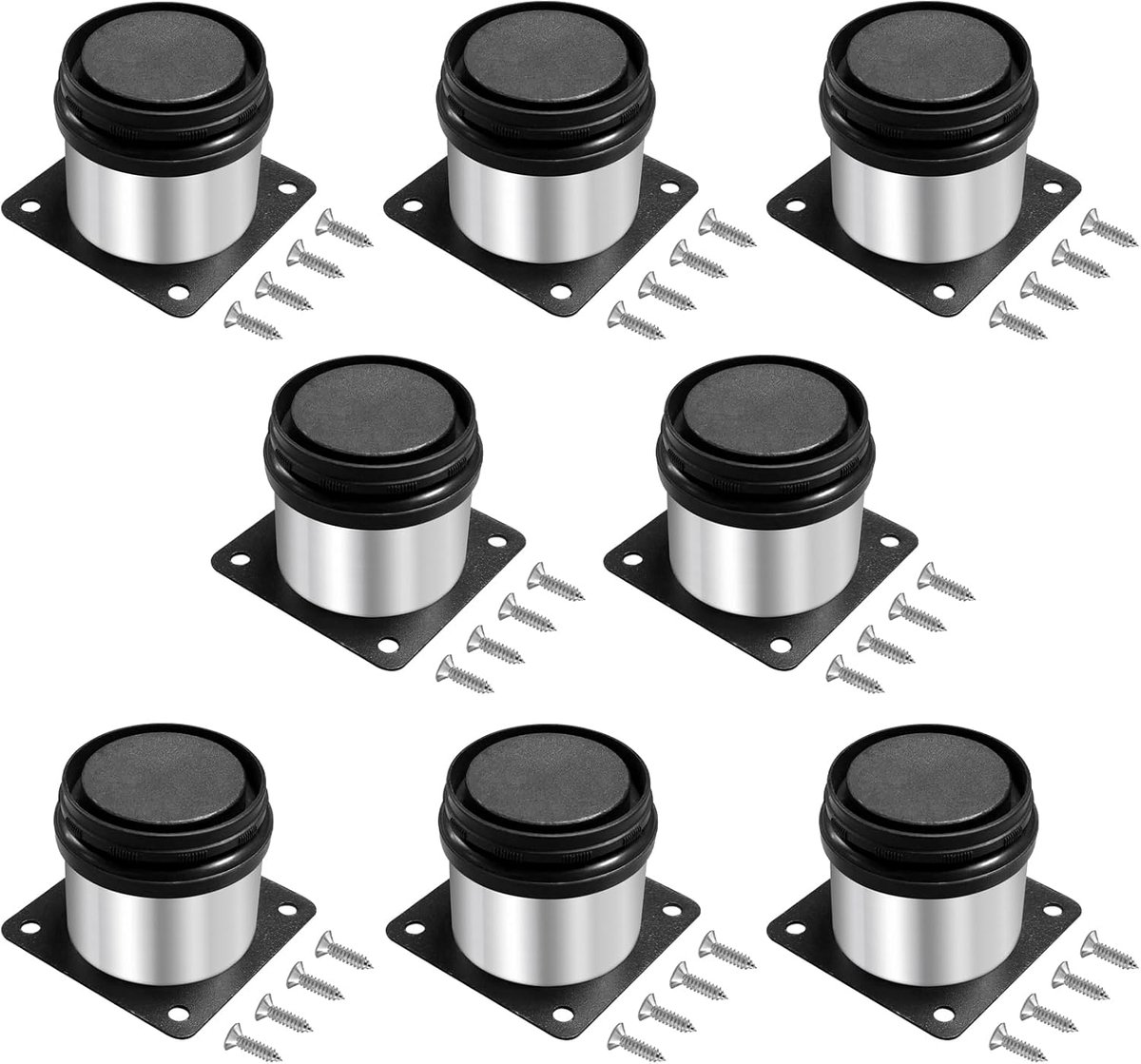 Meubelpoten - bankpoten - stoelpoten - meubelpoten set van 8 - meubelpoten zilver - Tafelpoten van Roestvrij staal - 0 to15 mm - van Imperatoris